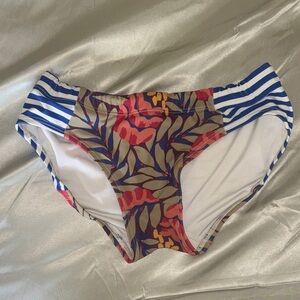 Seea Multicolor Bikini Bottom with Blue Stripes